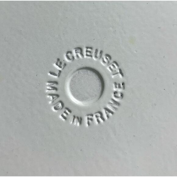 Le Creuset #26 Square Cast Iron White Enamel Skillet Grill Pan 10” France - Picture 3 of 7